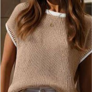 Women's Tan Sweater Top